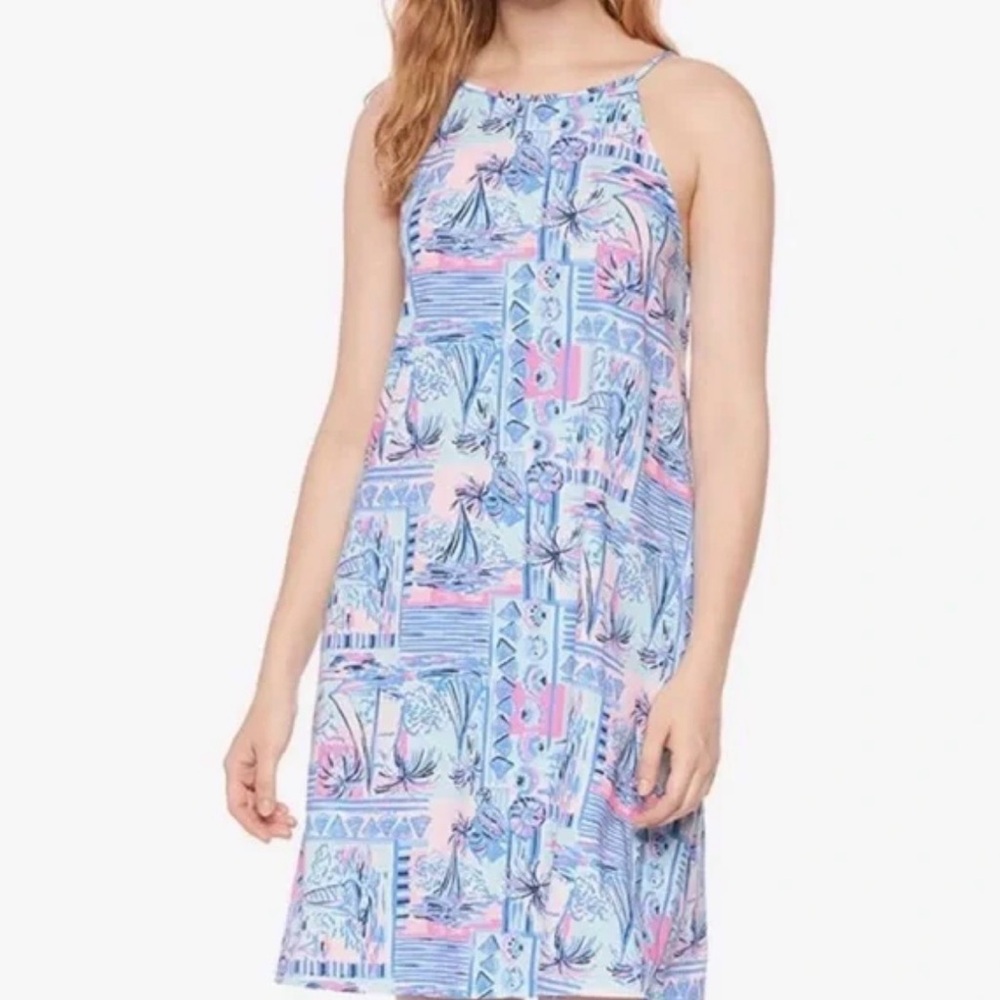 Lilly Pulitzer Blue and Pink Tropical Dress